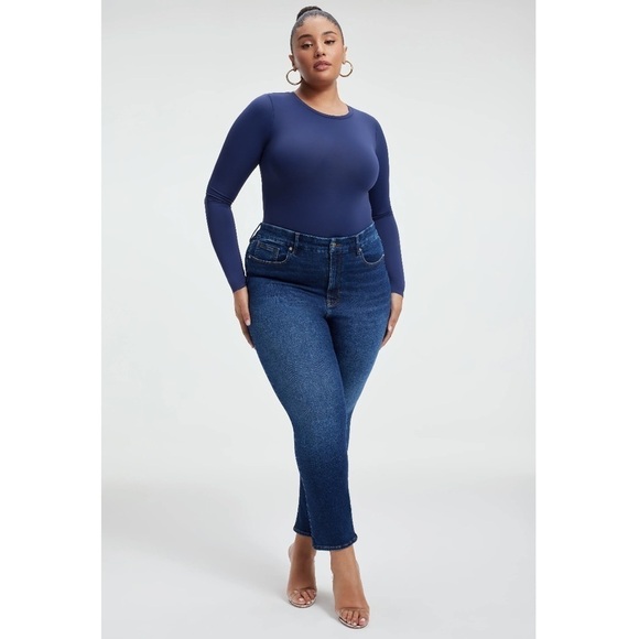 GOOD AMERICAN Always Fits Good Cigarette Jean In Indigo - Picture 1 of 7